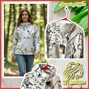 The North Face NEW - Sz L - white dune pop over windbreaker - w cls vptfndr po